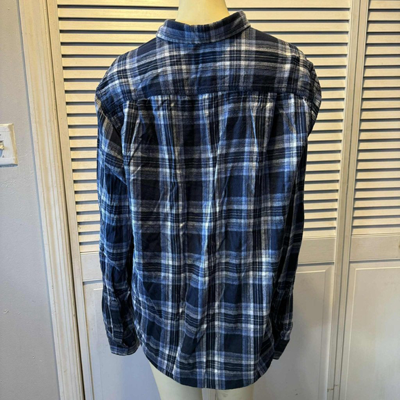 Men's Faded Glory Casual Button Down Shirt XLT (46-48)Blue Plaid - Picture 3 of 11